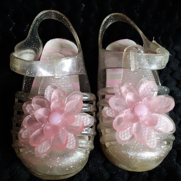 Shoes Toddler Clear Jelly Shoes With Pink Flower Poshmark